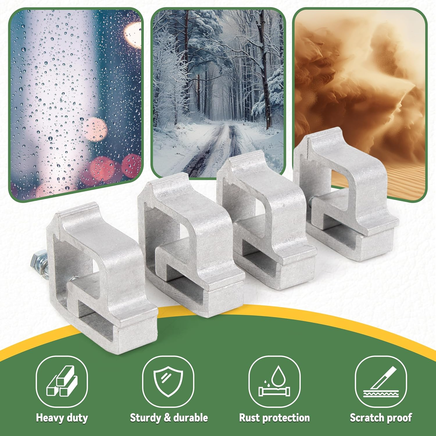 KUAFU 4 Pcs Truck Clamps for Mounting Caps Camper Shell Topper Canopy Heavy Duty Aluminum image number 2