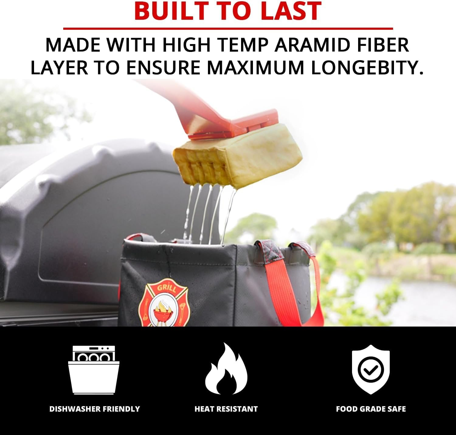 Grill Rescue BBQ Replaceable Scraper Cleaning Head, Bristle Free - Durable and Unique Scraper Tools for Cast Iron or Stainless-Steel Grates, Barbecue Cleaner (Replaceable Grill Grate Scraper Head) image number 4