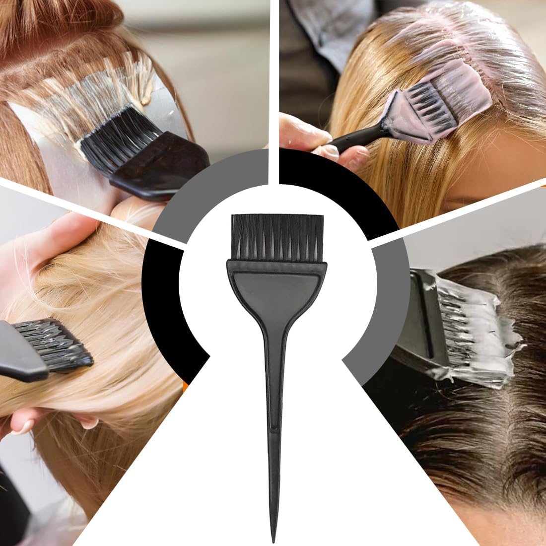 BIRLOZA Pack of 3 Hair Colouring Brushes, Hair Dyeing Brush, Hair Colour Brush, Hair Colouring Accessories, Hair Dyeing Brush, for Hair Dyeing in the Barber Shop or at Home (Black) image number 2