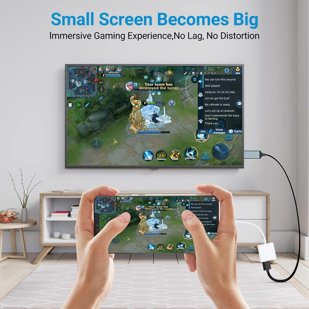 HARIBOL Lightning to HDMI Adapter, Lightning to Digital AV Adapter, Iphone to HDMI Adapter 1080P Sync Screen Cable with Charging Port Compatible with Iphone/Ipad on Hdtv/Projector/Monitor