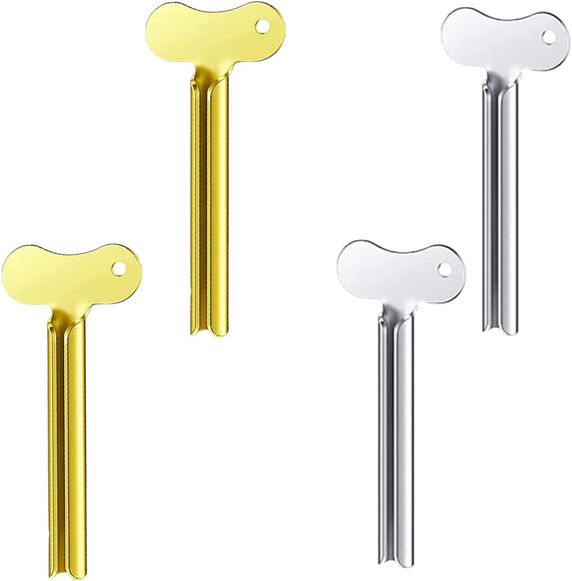 Tube Squeezer - 4PCS Stainless Steel Tube Squeezer - Tube Squeezer Stainless Steel, Toothpaste Dispenser,Metal Toothpaste Tube Squeezer, for Toothpaste Cosmetic Oil Cream Paint Squeezer image number 5