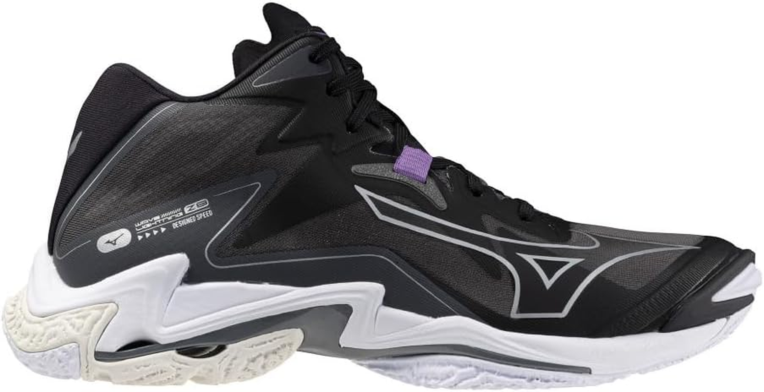 Mizuno Z8 MID Volleyball Shoes, Wave Lightning Indoor, Wide Wide, Lightweight, Indoor, Mid Cut, Multicolor (Black/Silver), 28.5 Cm 2E