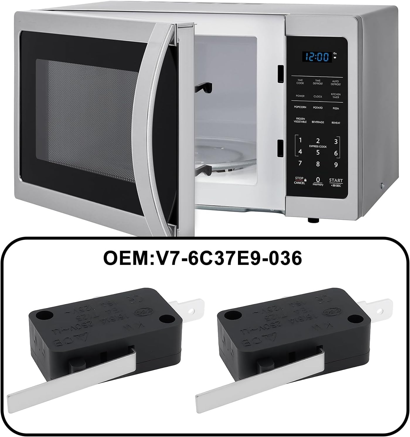 Ecsing 2Pcs Micro Switch Snap Action Switch 2Pin SPST NC 15A 250V V7-6C37E9-036 Compatible with Honeywell image number 4