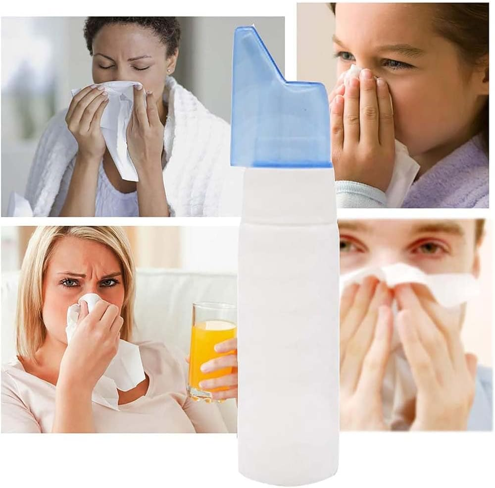 5Pcs Portable Mini Spray Bottles Refillable, Travel, Sinus Rinse and Daily Congestion Relief, Lightweight Reusable Nasal Cleaner with Mist Nozzle, Travel Size Spray Containers(80Ml)