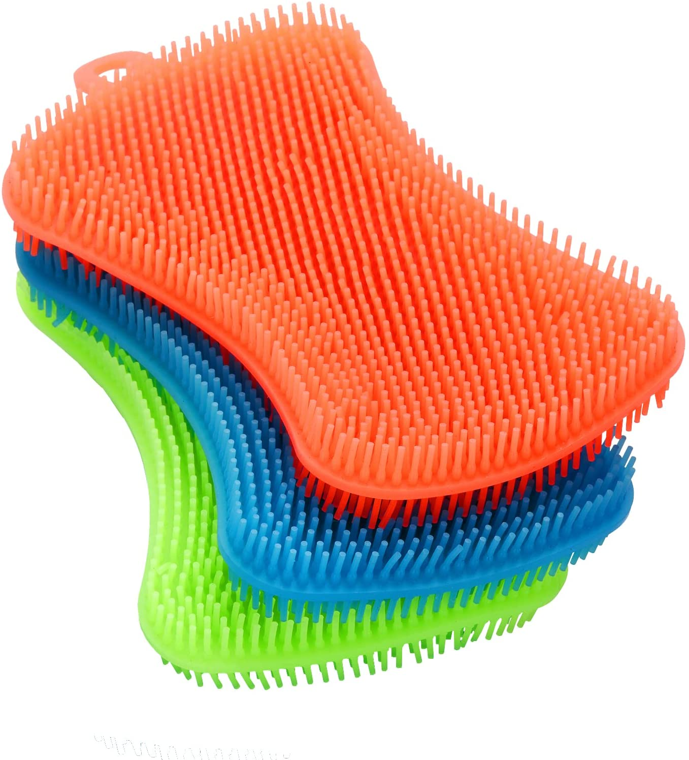 Ostwony 3PCS Silicone Dish Sponges, Super Durable Food-Grade Silicone Sponges Kitchen Sponge, Multi-Purpose and Efficient Sponge Kitchen Gadgets, Especial Delicate Kitchen Sponge Brush image number 3