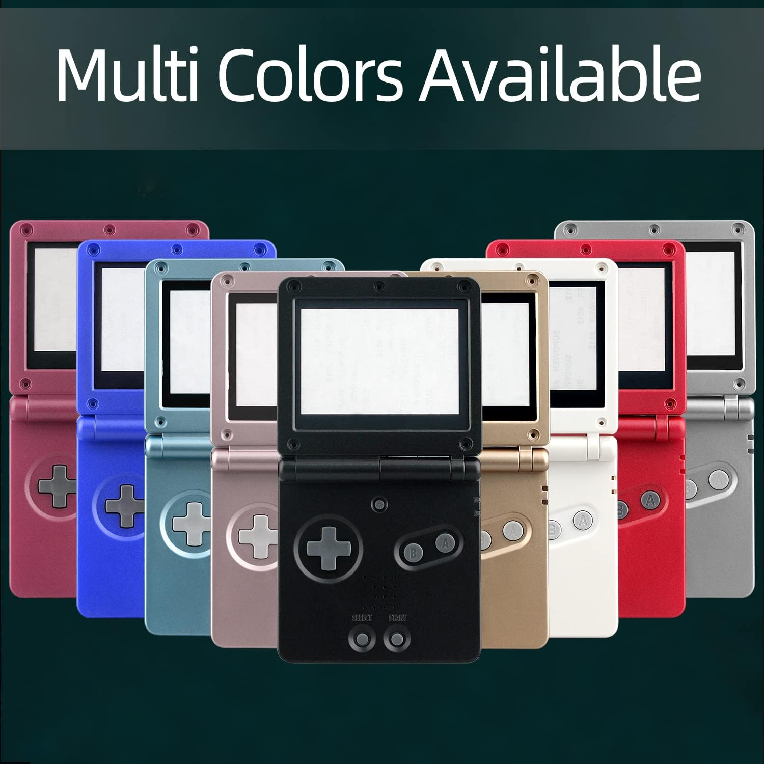 OSTENT Full Housing Shell Case Cover Replacement Compatible for Nintendo GBA SP Gameboy Advance SP - Color Black image number 6