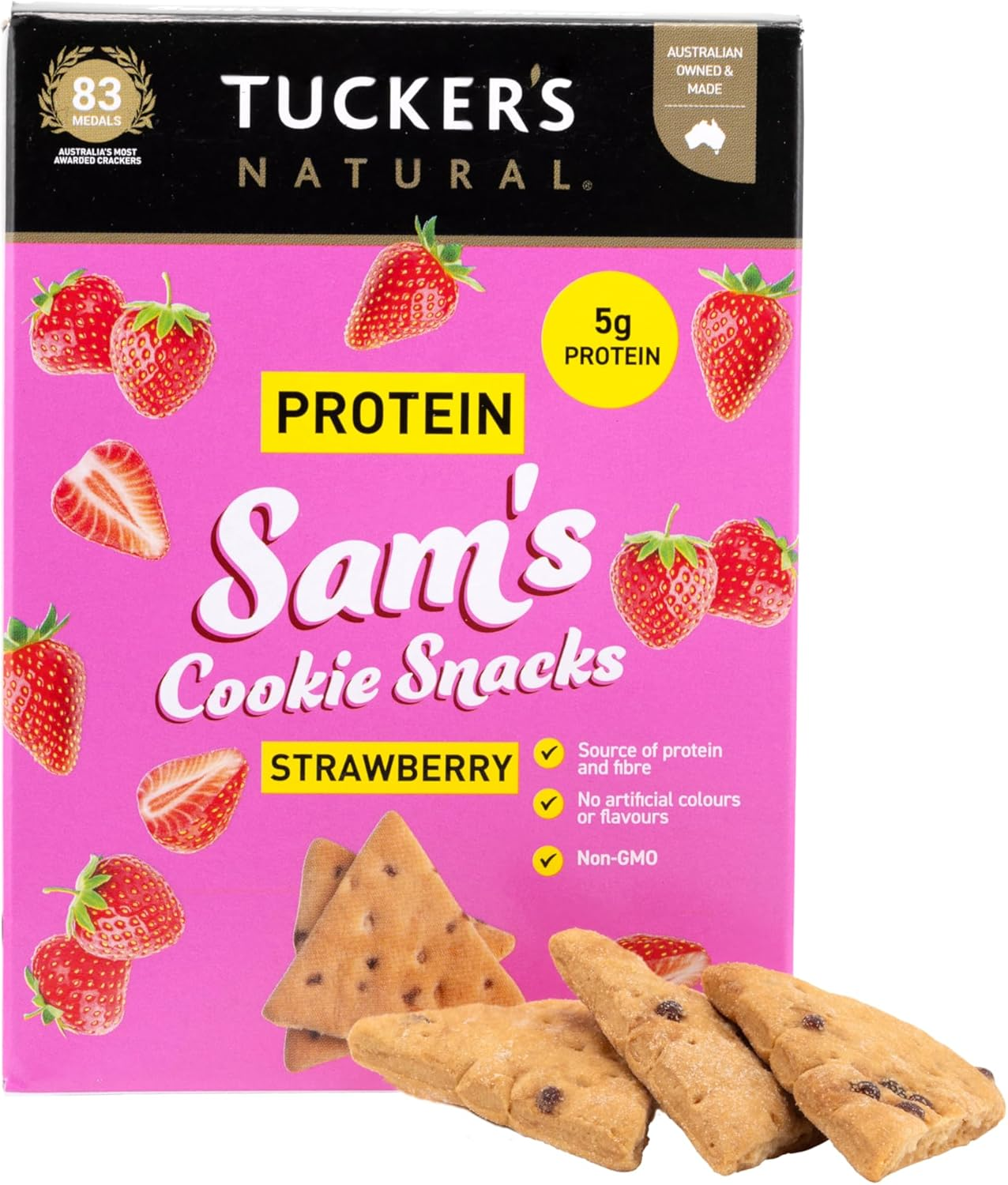 Tucker'S Natural Sam'S Protein Strawberry Flavoured Cookie Snacks 60 G image number 5