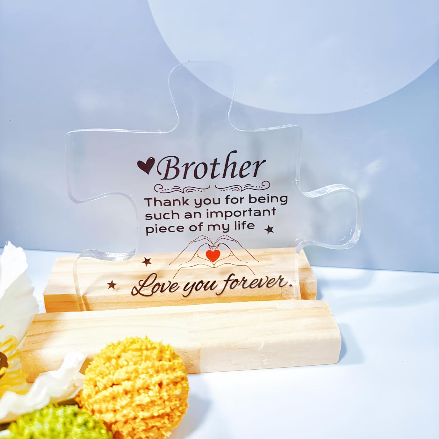 WOSHIDEFA Brother Gifts - Thoughtful Birthday Gifts for Brother, Gifts for Brother, Brother Birthday Gifts, Meaningful Gift Set with Puzzle Piece Decor - 13Th Birthday image number 6