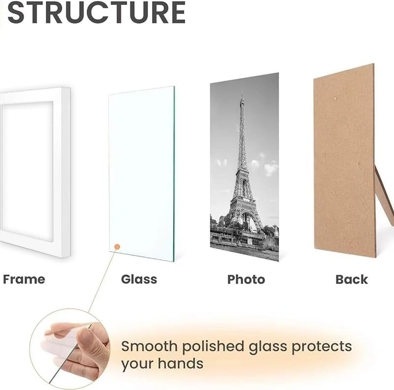 Picture Frames Collage Wall Decor 10 Pack,Gallery Wall Frame Set for Wall or Tabletop Display,Multi Sizes Including 25X20Cm, 18X13Cm, 15X10Cm Family Photo Frames (White) image number 4