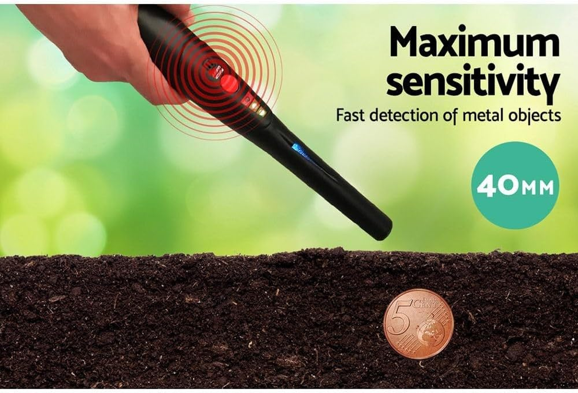 WEISSHORN Metal Detector, Portable Handheld Pinpointer Finder Bounty Hunter Black image number 2