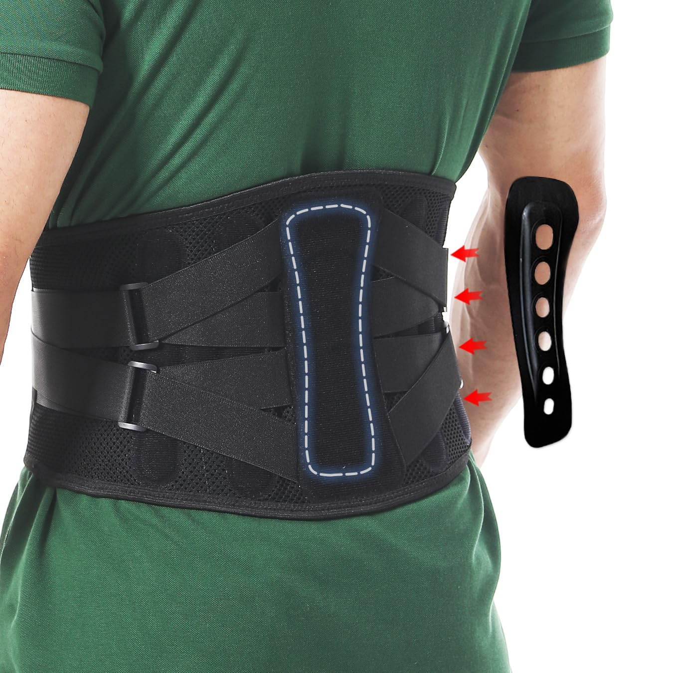 Paskyee Back Brace with Bionic Support System, Knitted Back Support Belt, Ergonomic Curved Spine Support for Women Men, Pain Relief from Lower Back, Sciatica, Herniated Disc, Scoliosis