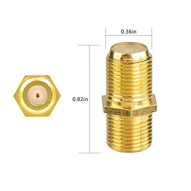VCE Coaxial Cable Connector, RG6 Coax Cable Extender F-Type Gold Plated Adapter Female to Female for TV Cables, 5-Pack image number 3