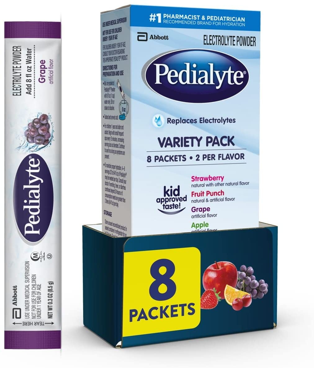 Pedialyte Electrolyte Powder, Electrolyte Drink, Variety Pack, Powder Sticks, 0.3 Oz, 8 Count image number 5