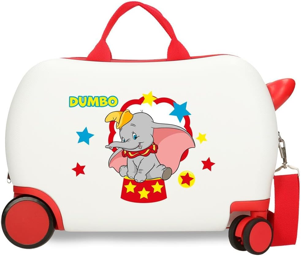 Joumma Disney Dumbo Circus Children'S Suitcase White 45X31X20Cm Hard ABS 24.6L 2Kg 4 Wheels Hand Luggage, White, Children'S Suitcase, White, Children'S Suitcase