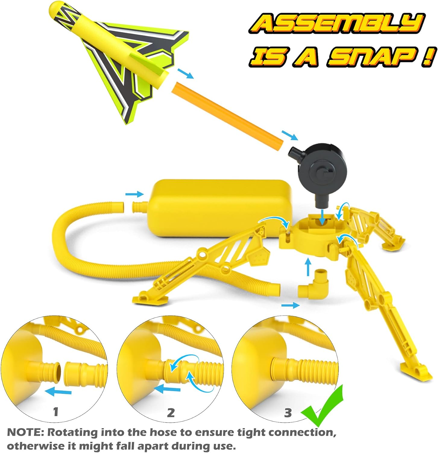 Jasonwell Toy Rocket Launcher for Kids Sturdy Stomp Launch Toys Fun Outdoor Toy for Kids Boys and Girls Age 5 6 7 8 9 10 Years Old with 3 Foam Rockets and 3 Stunt Planes Gift image number 1