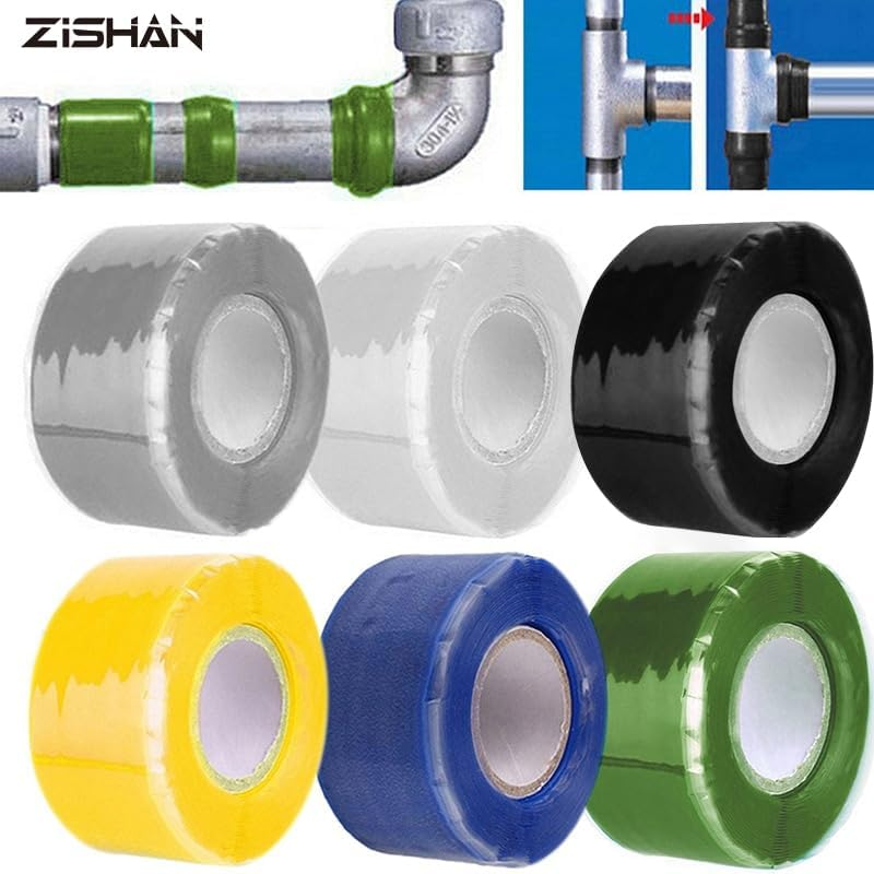 1.5/3M Multi-Purpose Self-Adhesive Strong Black Rubber Silicone Repair Waterproof Bonding Tape Rescue Self Fusing Wire (Color : Gray Tape, Size : 150Cm X 2.5Cm) image number 2