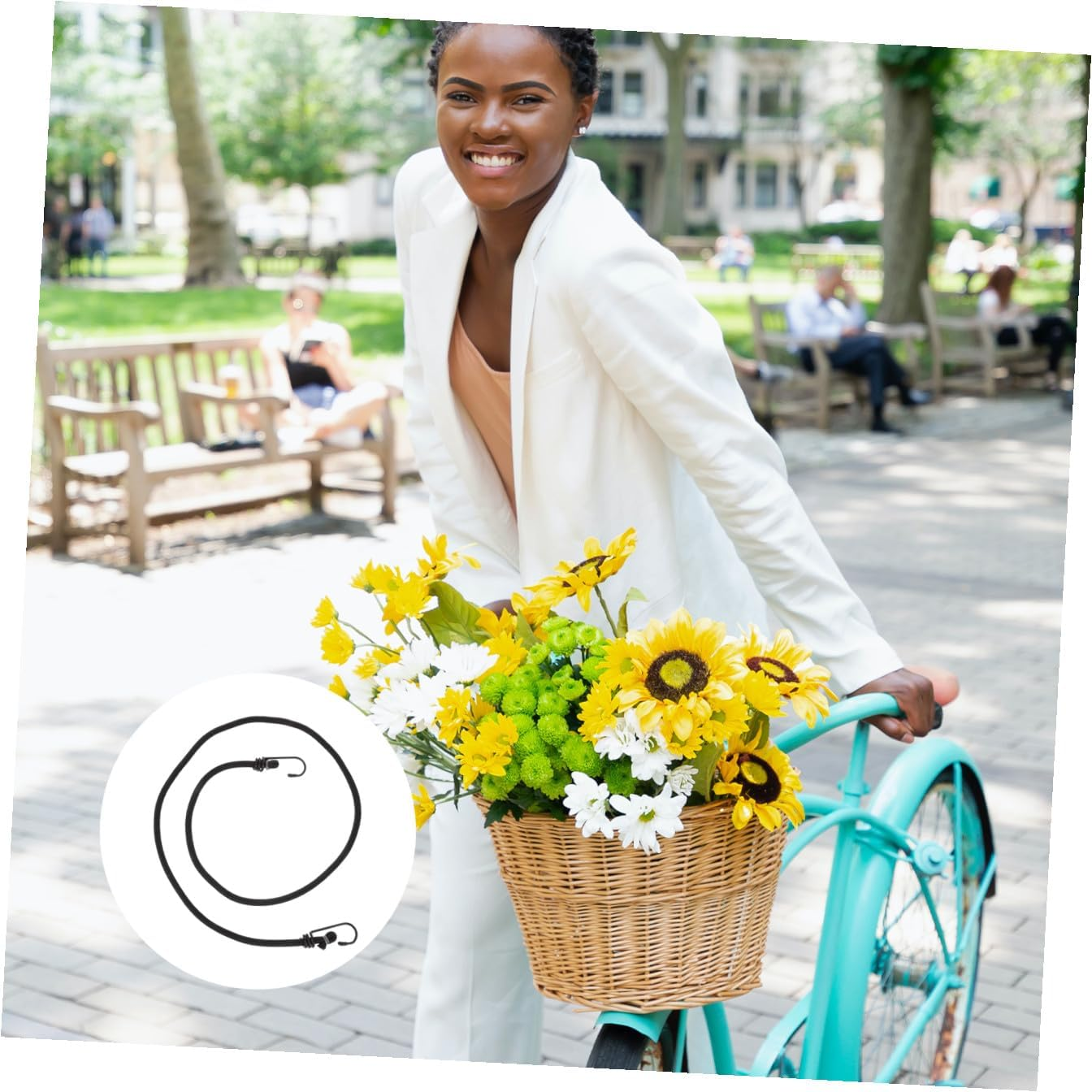 OSALADI 5Pcs Bicycle Luggage Straps Binding Belt Elastic Cord for Luggage Tightening Rope Hook Cycling Accessories image number 5