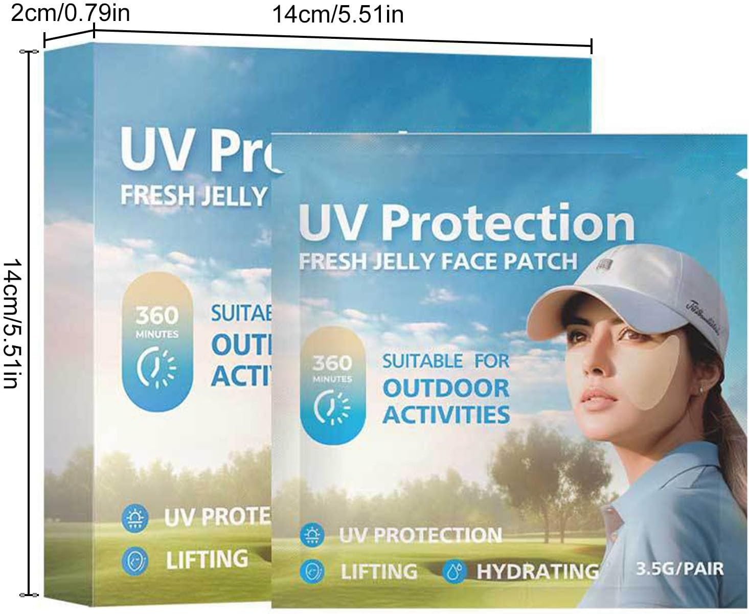 UV Face Patch Golf - 1/2/3 Box Daily UV Cut Golf Patch, 5 Pairs/Box Outdoor Activities Sun Protection, Waterproof Sunscreen Patch, Anti-Sweat Face Sun Patches, UV Facial Patches, Sunscreen UV Stickers image number 6