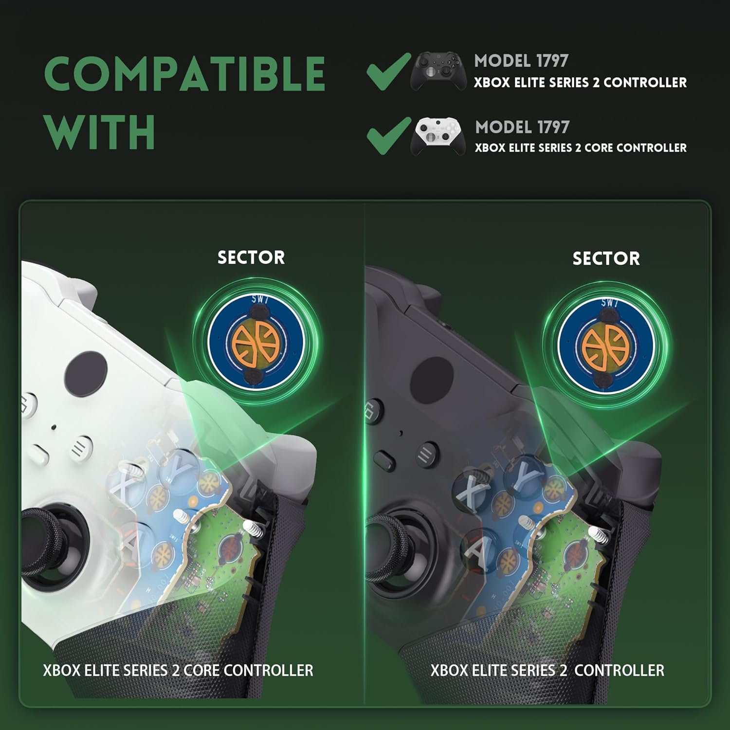 Extremerate ABXY Clicky Kit for Xbox Elite Series 2 Controller, Custom a B X Y Keys Mouse Clicky Kit for Xbox Elite Series 2 Core Controller (Model 1797) Action Buttons Clicky Kit image number 4