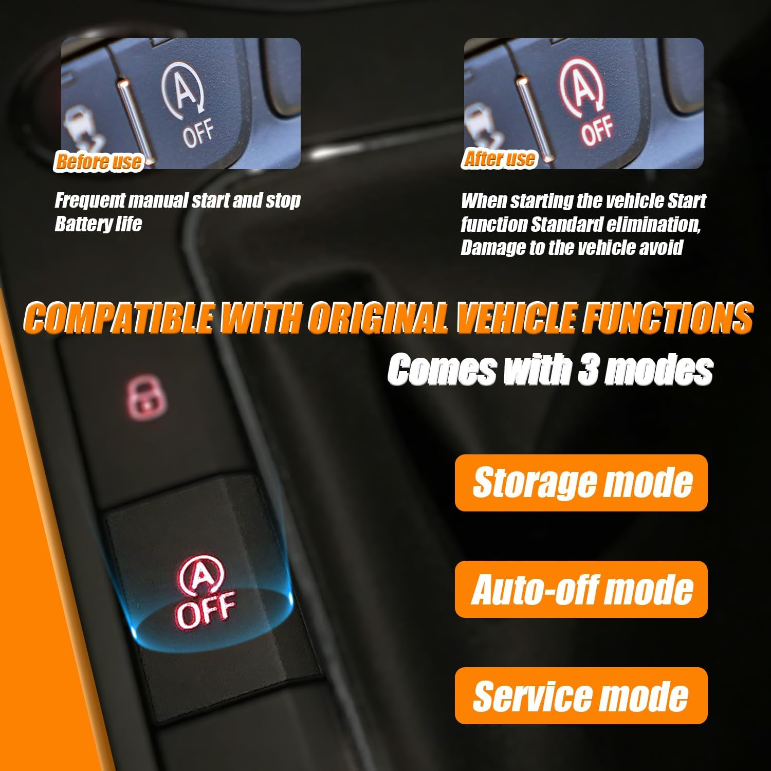 Auto Start-Stop Automatic Motor System Eliminator Control Cable, Auto-Off/Memory/Original 3 Modes, for V-W Golf 7 7.5 Pa-S-S-At B8 B8.5 image number 6