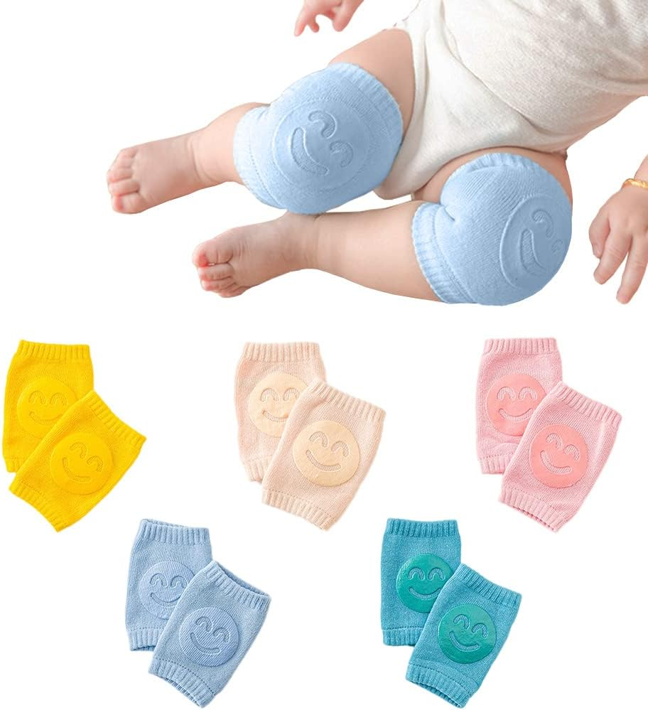 5 Pair Baby Knee Pads Anti-Slip Baby Crawling Knee Pads Baby Knee Pads Elastic Leg Warmers Toddlers Leg Protectors Baby Knee Protectors Leg Warmers Baby Toddlers Crawling Socks