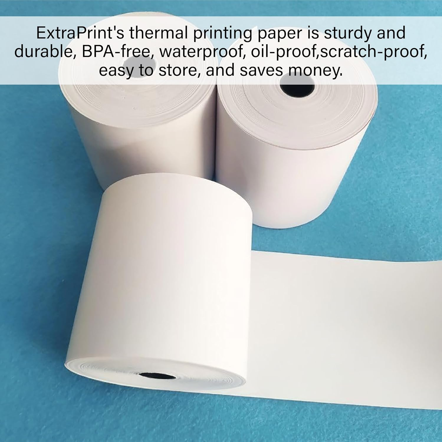 (50 Rolls) 80X80Mm EFTPOS Thermal Paper POS - Cash Register Receipt - Paper Roll Clear - Thermal Printer Paper - Mini Printer Sticker Paper - 14Mm Core - (White) image number 2