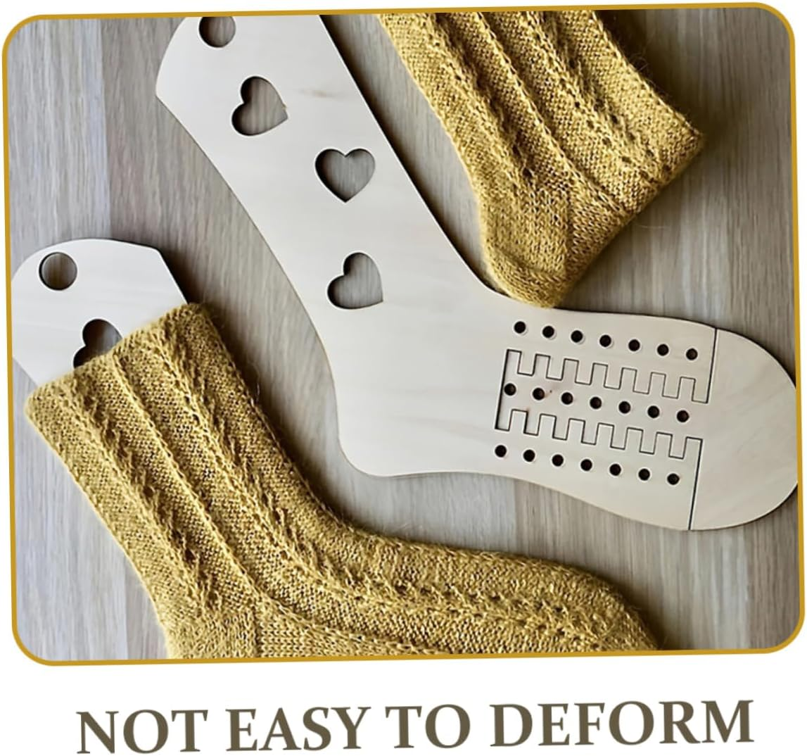 COHEALI 4 Pack Sock Blocking Molds Wood Knitting Tools Sock Blockers for Knitters Crochet Blocking Forms image number 4