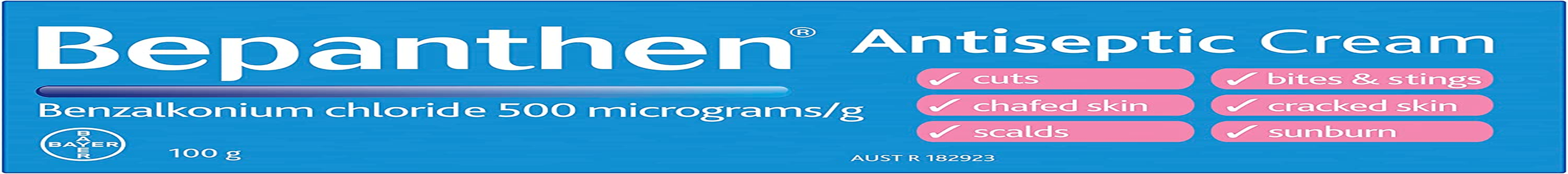 Bepanthen Antiseptic Soothing Cream for Cuts, Bites & Stings, Chafed Skin, Cracked Skin, Scalds and Sunburn, 100 G image number 1