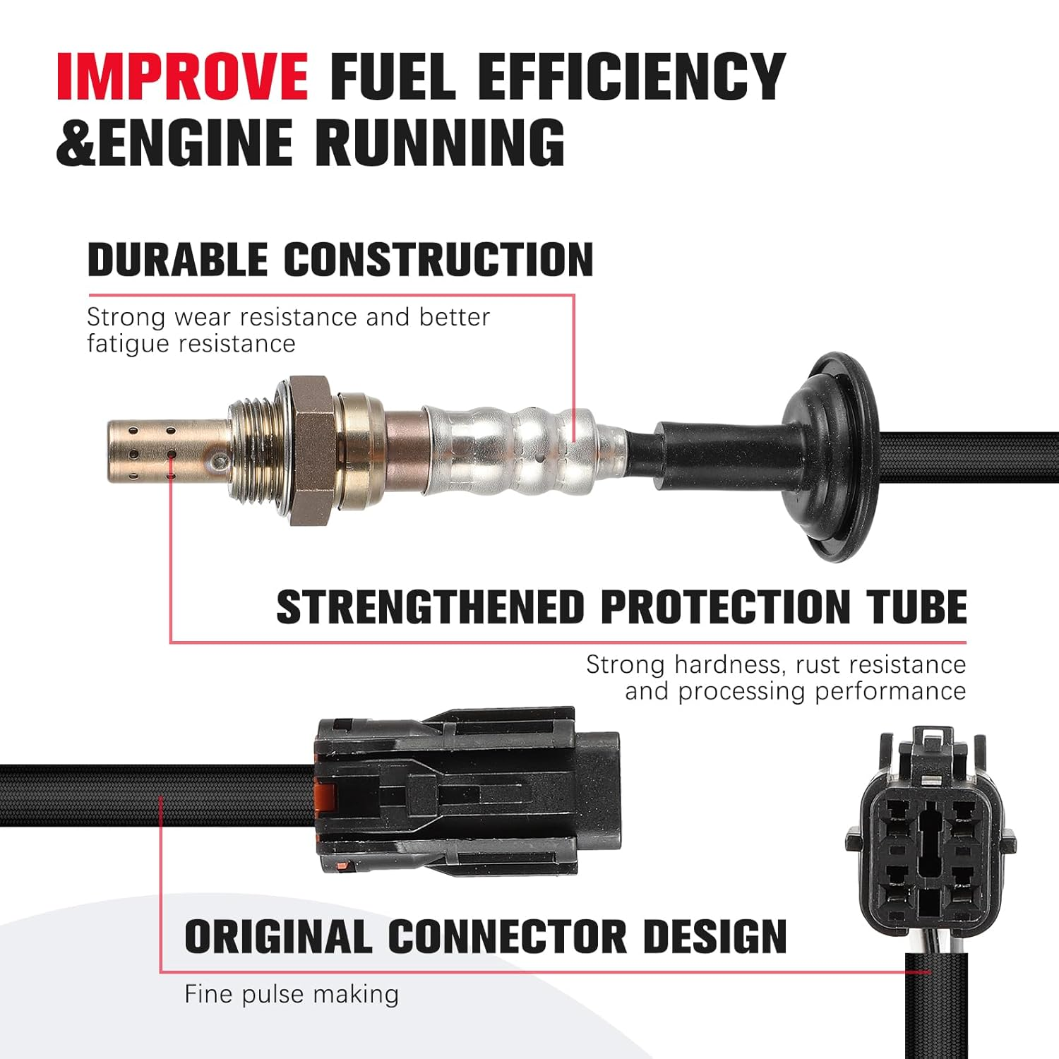 QIJIAUTO O2 Oxygen Sensor Downstream Compatible for for Hyundai Santa Fe Sport 2013-2016 234-4956 image number 5