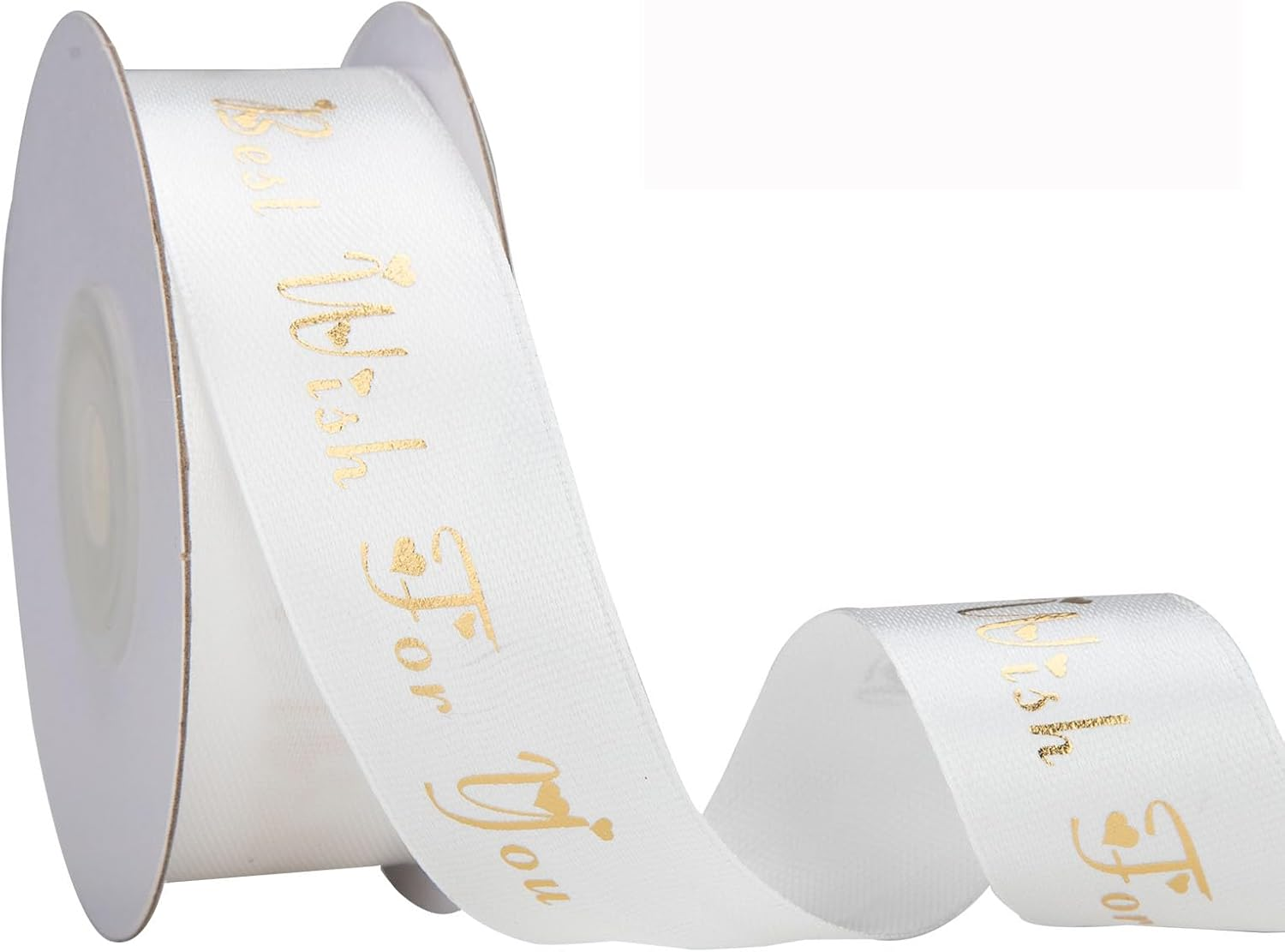 IHKFILAN Satin Ribbon for Gift Wrapping, 1 Inch 25 Yards Happy Birthday Ribbon, Polyester Ribbon with Gold Letters for Invitations Bouquets Birthday Parties Weddings DIY Bows (Black, Happy Birthday)