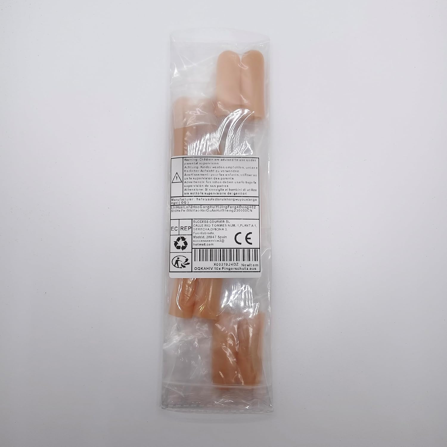 10 X Silicone Gel Finger Cots for Hand Eczema, Finger Cracking and Finger Arthritis and Protective Hand Bandage - Beige2 image number 5