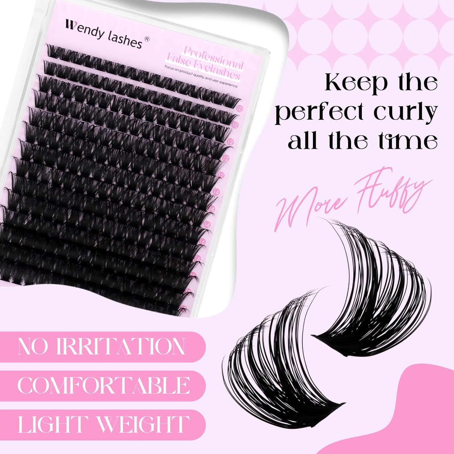 Lash Clusters 100D Wispy Individual Lashes 280PCS D-Curly Volume Lash Extensions 10-18Mm Natural DIY Cluster Lashes for Beginners(100D,10-18Mm,0.07D) image number 5