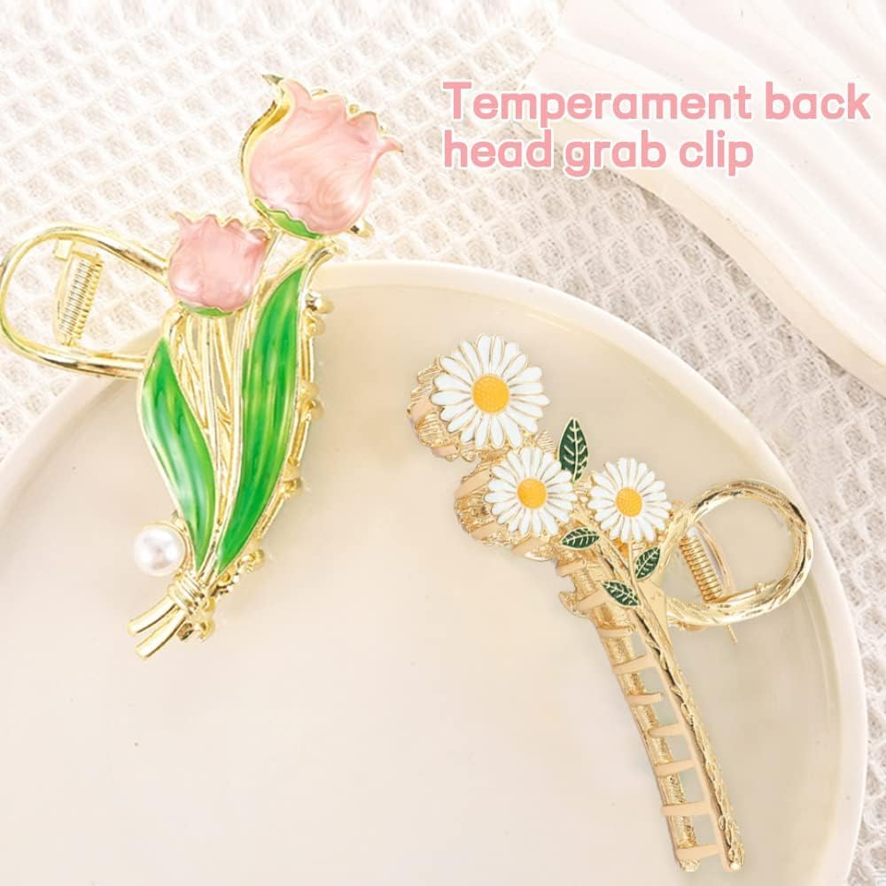 Rose Hair Clips Large Non-Slip Hair Clips Strong Hold Hair Accessories for Women Girls Hair Clips image number 4