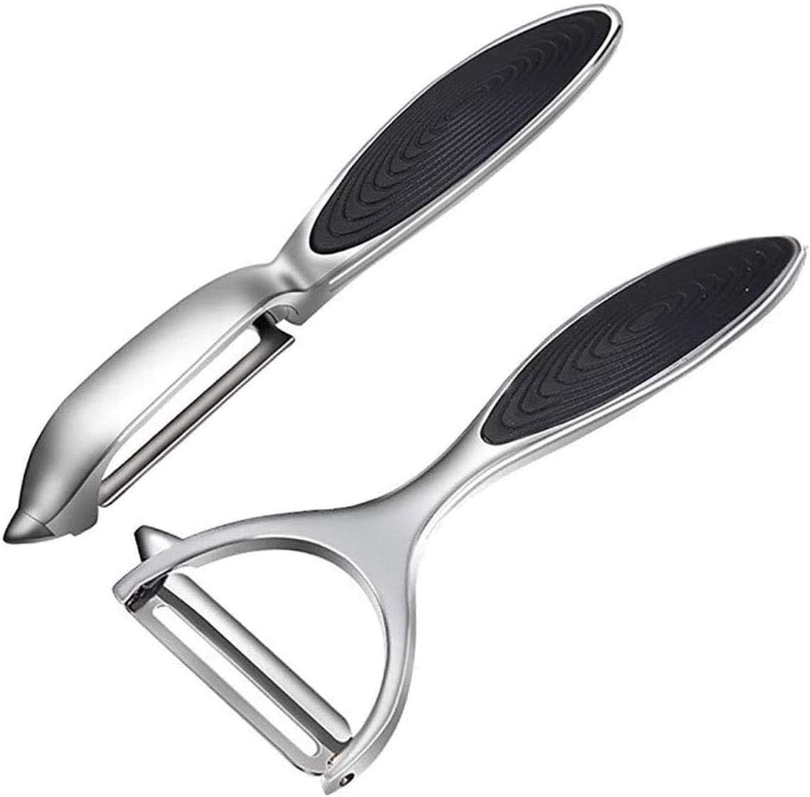 Vegetable Peelers for Kitchen, Peeler Set,Stainless Swivel Fruit Vegetable Peelers Set,2 Pcs Stainless Steel Y-Shaped and I-Shaped Swivel Blades Peeler for Potato, Carrot, Apple, Veggie, Fruit image number 5