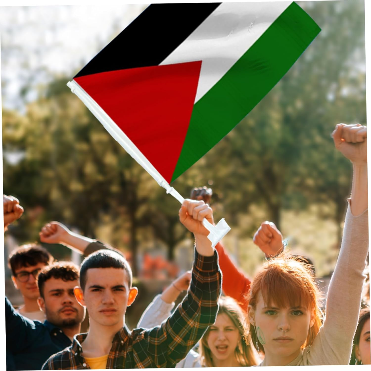 Palestine Flag for Car, 2Pcs 12"X18" Palestine Car Flags with Flagpole, Fade Resistant Palestinian National Flags for Patriotic Events, Parades & Sports Events