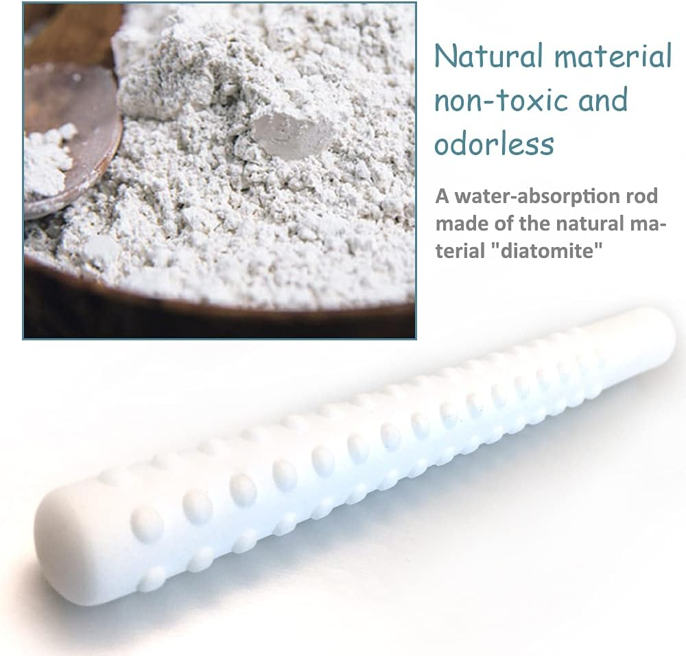 Drying Rod Stick Drying Stick with Clean Brush Diatomite Water-Absorption Stick【Quick Drying/Reusable/Preventing Moisture and Mold】 2-Piece Set image number 1