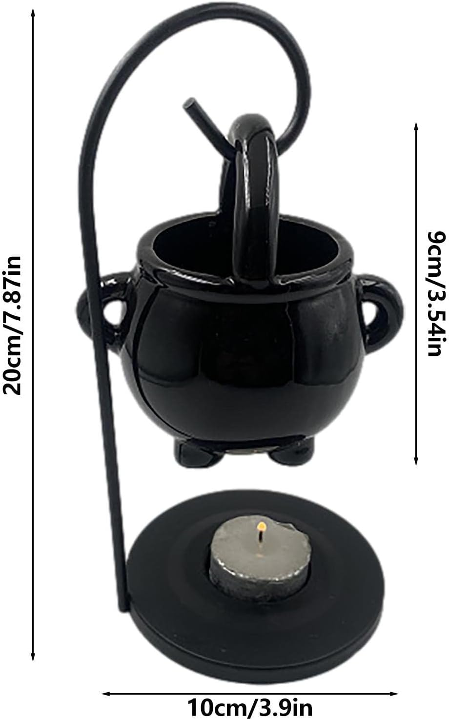 Witch Soup Pot Aromatherapy Burner - 1 Incense Holder for Scented Oil & Scented Waxes | Yoga Meditation Decor Hanging Cauldron Home Fragrance, Halloween Incense Burner
