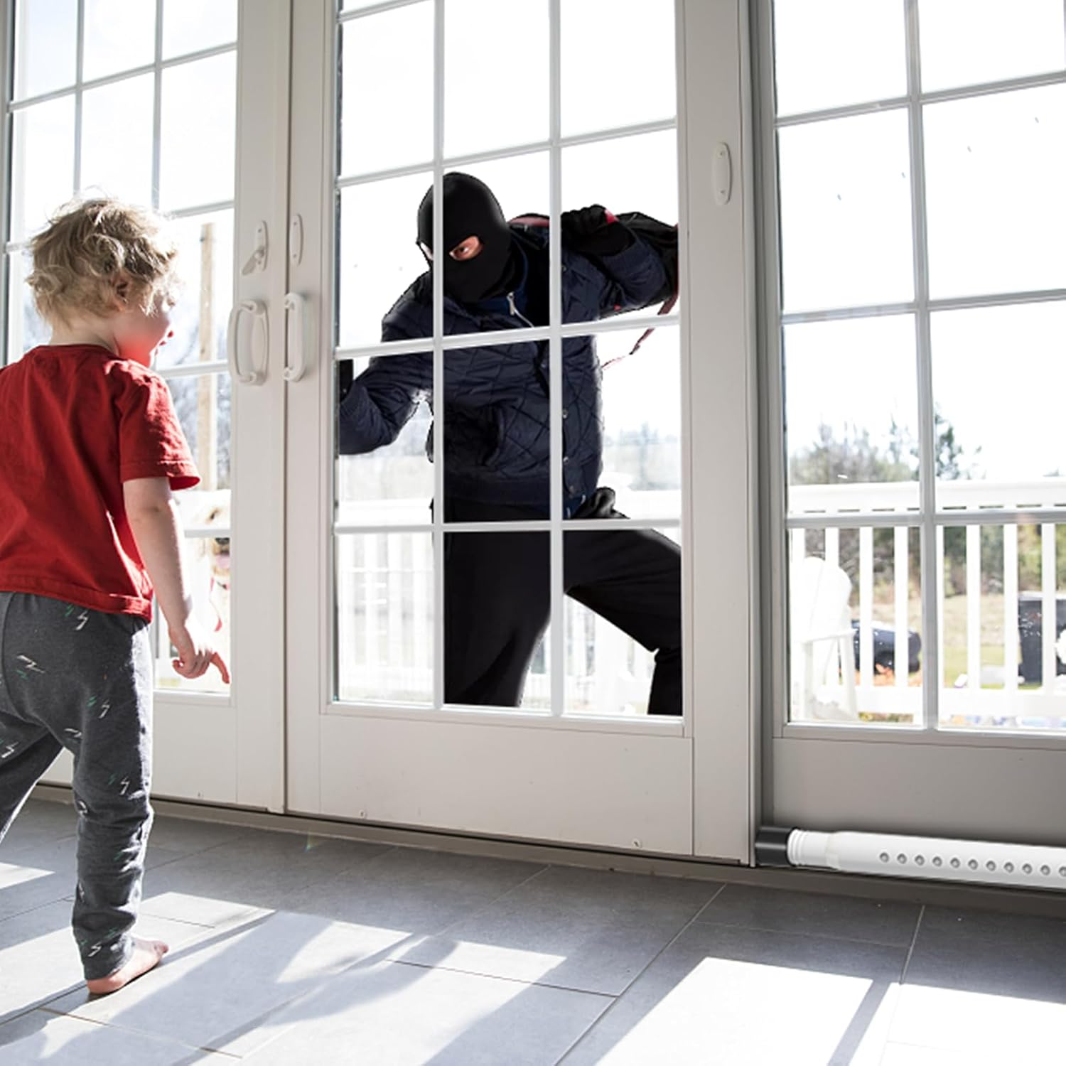 Bsbsbest Window Security Bars inside Adjustable 18 to 51 Inch Sliding Door Security Bar Interior White 1 Pack Window Locks Security up and down Window Bars Security Extendable - 2, Black image number 2