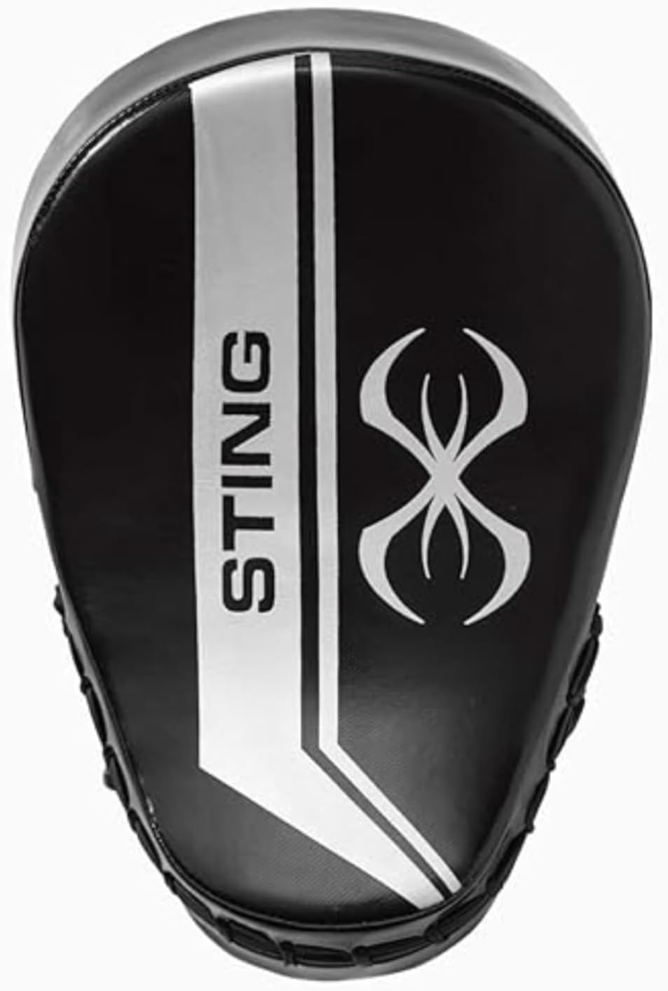 STING Armalite Focus Mitts for Boxing, Sparring, MMA, and Muay Thai, Durable Boxing Mitts, Boxing Equipment for Adult Men, Women, and Kids, Black/Silver