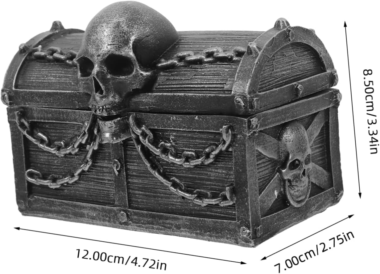 Kichvoe Multifunctional Skull Box Lockable Decorative Storage for Jewelry Accessories Toy Chest for Home image number 5
