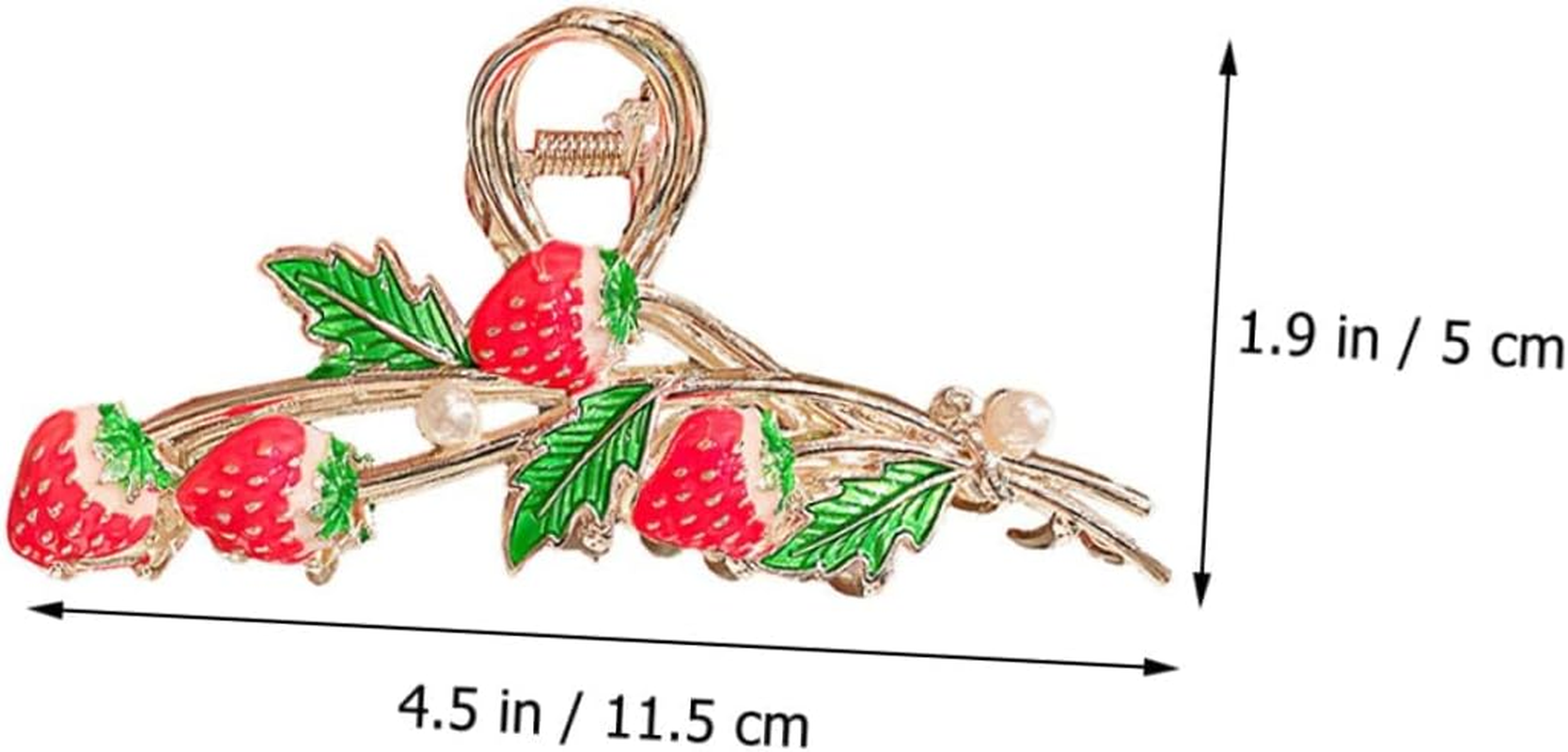 Strawberry Scratch, Hair Clip, Large Hair Clips for Large Hair Clip with Strawberries, Metal Hair Clip with Strawberries, Hair Accessories, Fruit Hair Clips