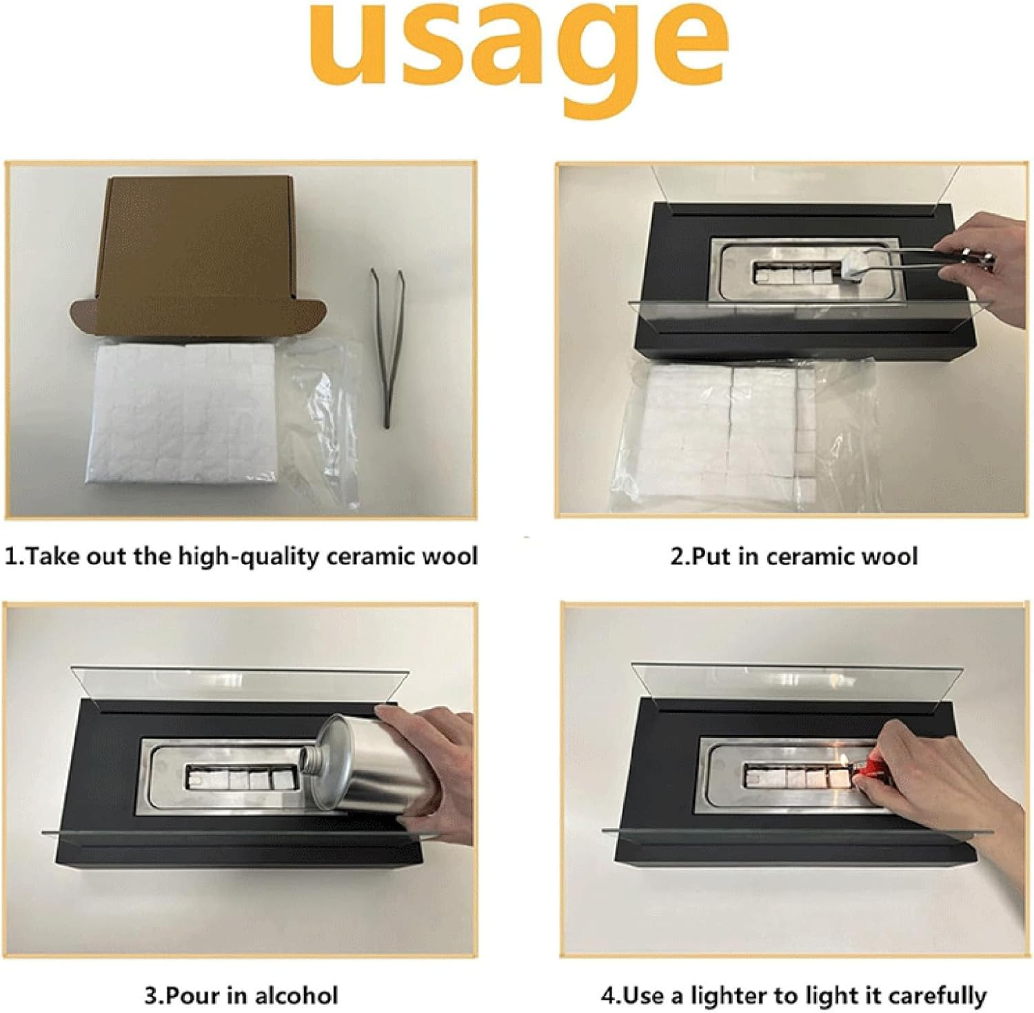 96Pcs Ceramic Wool Sponge, Ceramic Wool for Bioethanol Bioethanol Burner Wools Bioethanols Fireplace Firebox Safety Extend Fire Life, for Bioethanols Fireplace Table Top Ethanol Burner