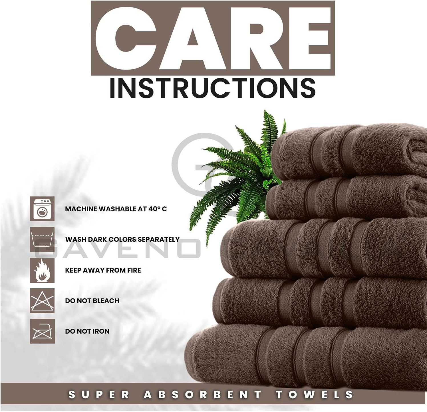 GC GAVENO CAVAILIA Pack of 2 Ultra Soft Super Absorbent Bath Sheets, 550 GSM 100% Cotton Line Texture Towels, Egyptian, Cocoa, 80X140 Cm - Charcoal image number 4