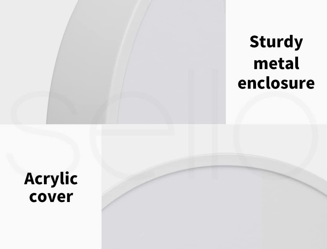 EMITTO Ceiling Light LED Pedant Lights Fixture Ultra-Thin 5CM 3-Colour for Bedroom Living Room Kitchen Lighting Modern Lamp Flush Surface Mount 60W White Shade image number 4