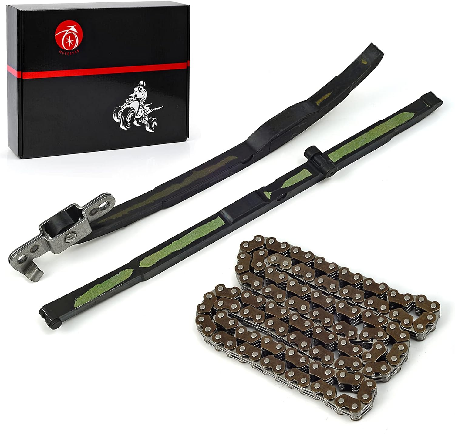 MOTO1988 Engine Cam Timing Chain and Guides Damper for Yamaha YFZ450 YFZ 450 YZ450F ATV 2004-2009 2012-2013 Motorcycle WR450F 2003-2006 94591-57118-00