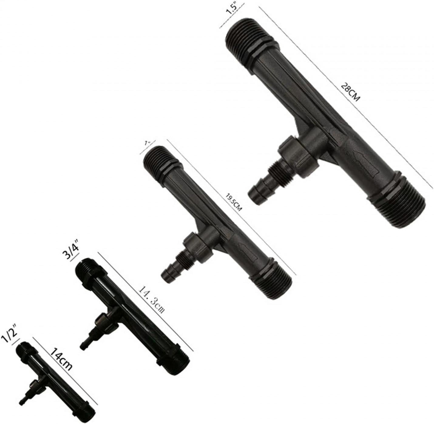 Fenteer Venturi Fertilizer Injector Fertiliser Mixer Water Supply Drip System Easy Connection Irrigation Device Tube for Agricultural Greenhouse, 1 Inch image number 3