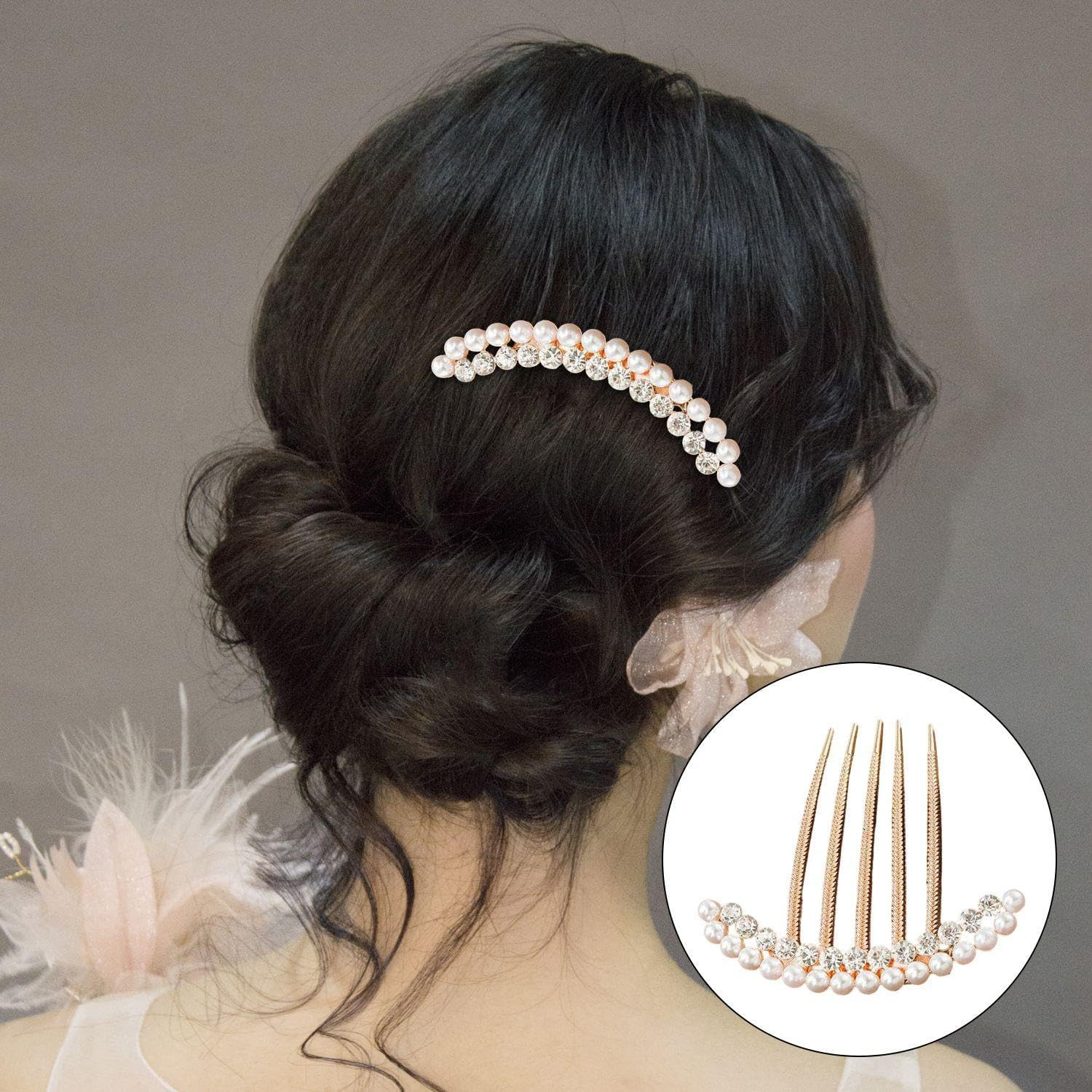 4 Pieces Pearl Rhinestone Hair Fork, Elee Hair Accessories, Hairstyle Decorations, Accessories for Women, Simple and Versatile Hair Accessories. image number 2