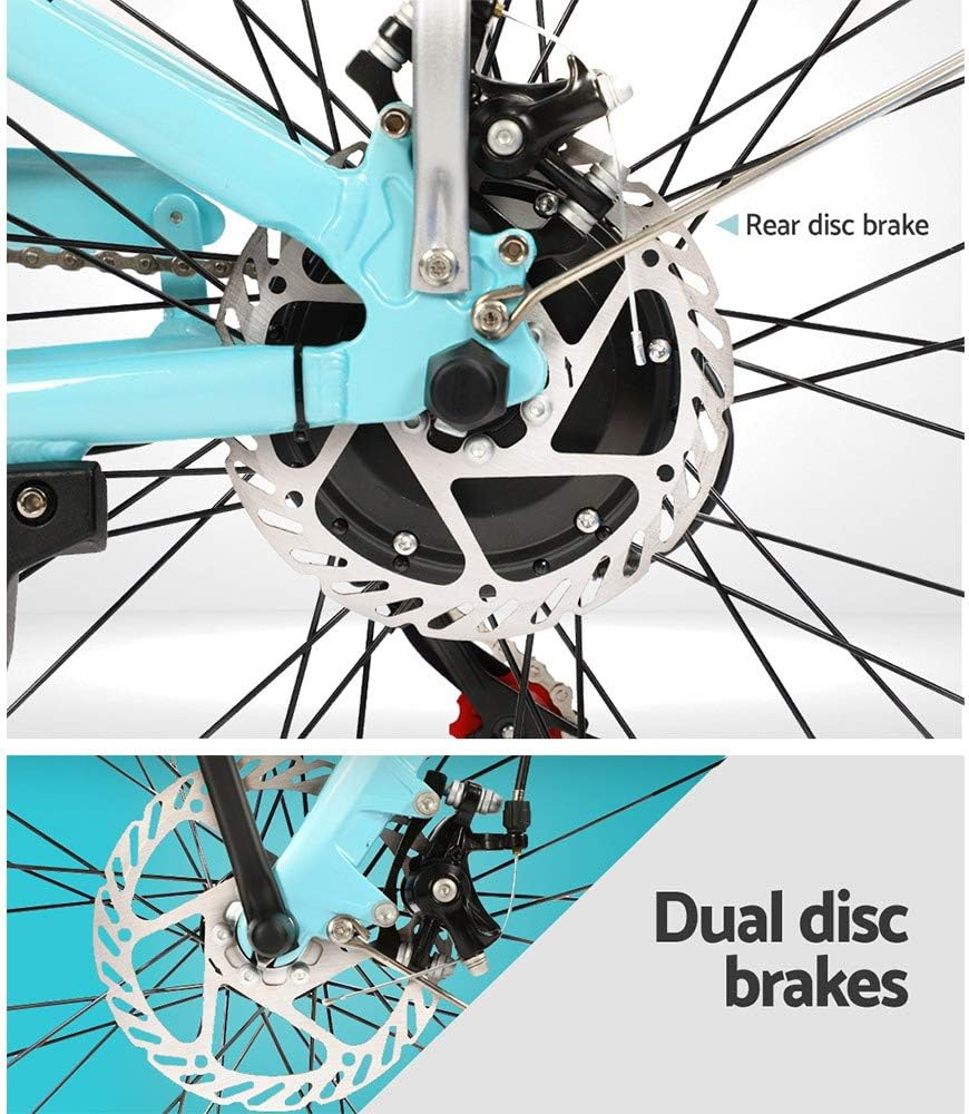 Phoenix Electric Bike, 26 Inch Ebike Mountain Road Electronic Bikes Electricbike Outdoor Adult Cycling Equipment, 6 Speed Powerful Brushless Motor Led Headlight Green Blue image number 4