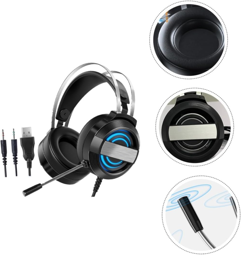 GARIOUANS Gaming Headphones Headset Computer Game Headset Microphone for Gaming Sessions image number 1