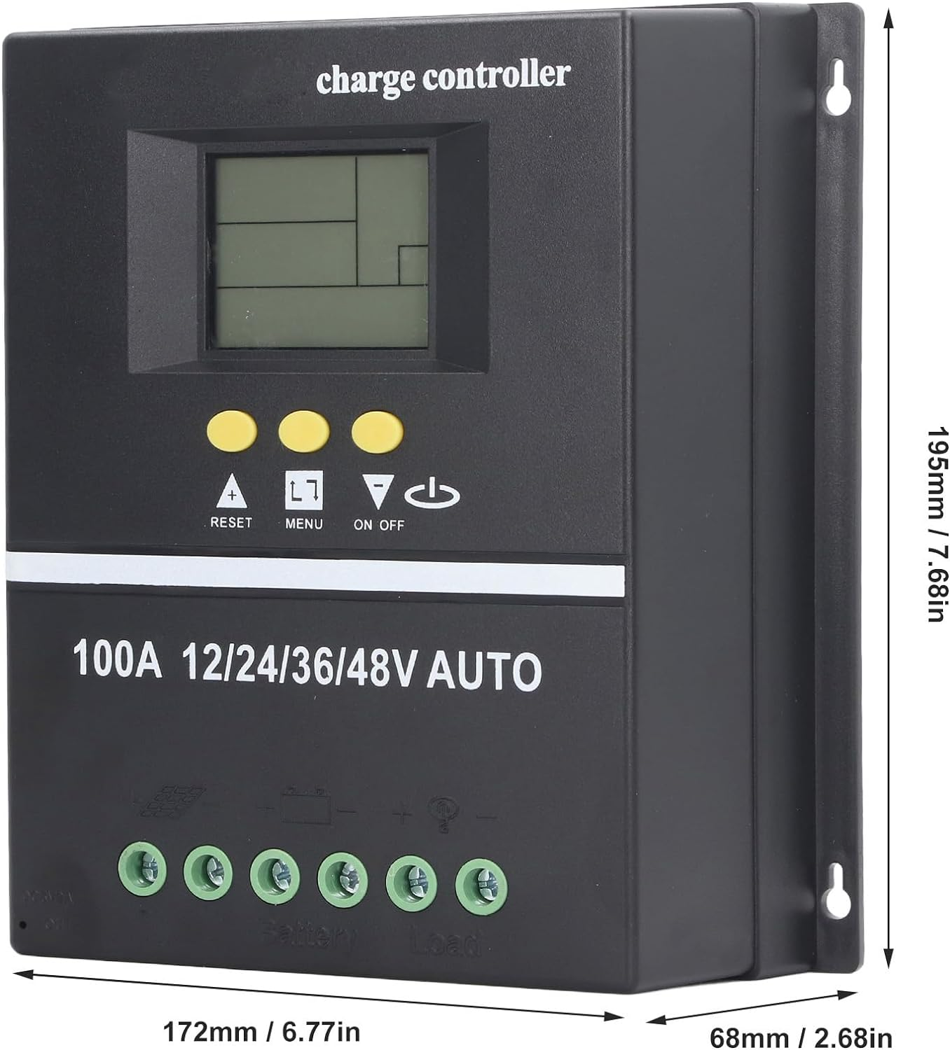 100A MPPT Solar Charge Controller with LCD Display and 7 Modes Charge Controllers 12V/24V/36V/48V Auto for Solar Panels image number 6